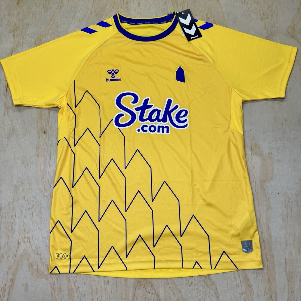 NEW Everton FC Hummel 2022/2023 Third Shirt Jersey Yellow USA Sz Large LG